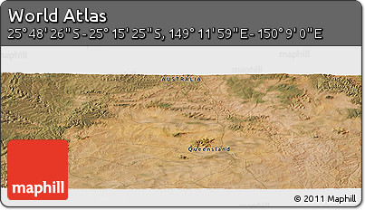 Satellite Panoramic Map of the Area around 25° 31' 56" S, 149° 40' 30" E