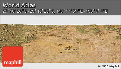 Satellite Panoramic Map of the Area around 25° 31' 56" S, 149° 40' 30" E