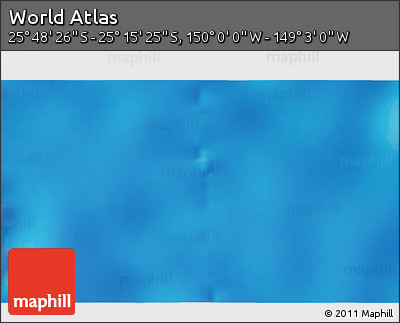 Physical 3D Map of the Area around 25° 31' 56" S, 149° 31' 30" W