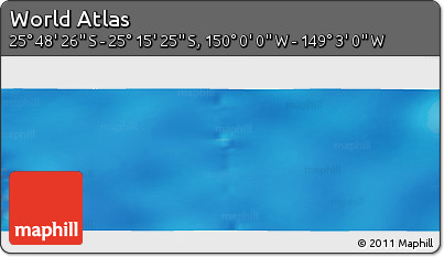 Physical Panoramic Map of the Area around 25° 31' 56" S, 149° 31' 30" W