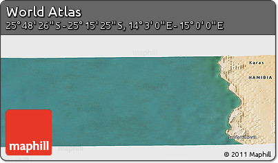 Satellite Panoramic Map of the Area around 25° 31' 56" S, 14° 31' 30" E