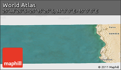 Satellite Panoramic Map of the Area around 25° 31' 56" S, 14° 31' 30" E