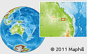Physical Location Map of the area around 25° 31' 56" S, 150° 31' 30" E