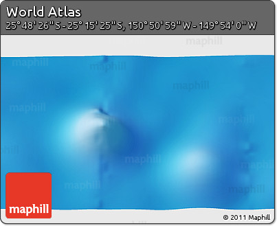 Physical 3D Map of the Area around 25° 31' 56" S, 150° 22' 30" W