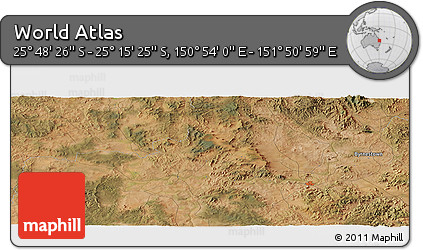Satellite Panoramic Map of the Area around 25° 31' 56" S, 151° 22' 30" E