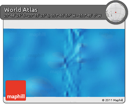 Physical 3D Map of the Area around 25° 31' 56" S, 151° 13' 29" W
