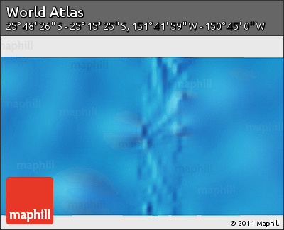 Shaded Relief 3D Map of the Area around 25° 31' 56" S, 151° 13' 29" W