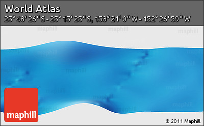 Physical Panoramic Map of the Area around 25° 31' 56" S, 152° 55' 30" W