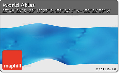 Physical Panoramic Map of the Area around 25° 31' 56" S, 152° 55' 30" W