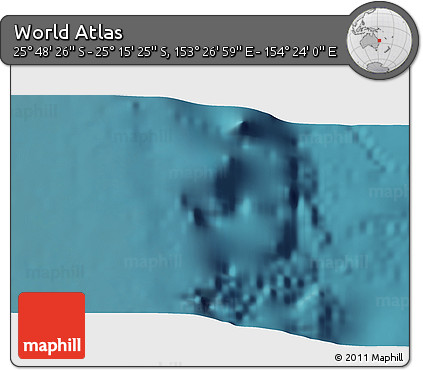 Satellite 3D Map of the Area around 25° 31' 56" S, 153° 55' 30" E