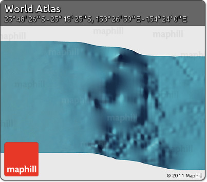Satellite 3D Map of the Area around 25° 31' 56" S, 153° 55' 30" E