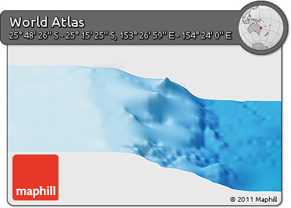 Physical Panoramic Map of the Area around 25° 31' 56" S, 153° 55' 30" E