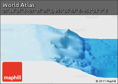 Physical Panoramic Map of the Area around 25° 31' 56" S, 153° 55' 30" E