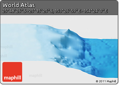 Physical Panoramic Map of the Area around 25° 31' 56" S, 153° 55' 30" E