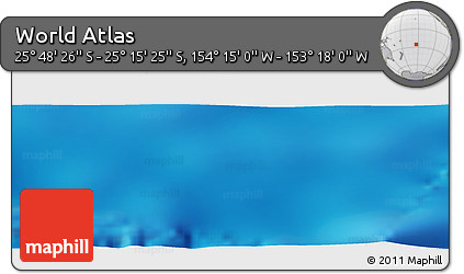 Physical Panoramic Map of the Area around 25° 31' 56" S, 153° 46' 30" W