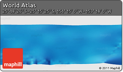 Physical Panoramic Map of the Area around 25° 31' 56" S, 153° 46' 30" W