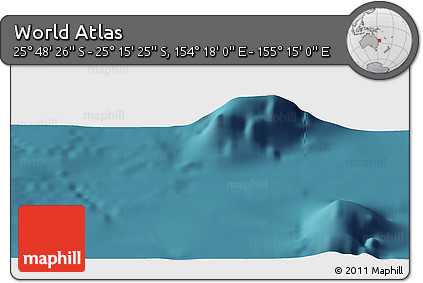 Satellite Panoramic Map of the Area around 25° 31' 56" S, 154° 46' 30" E