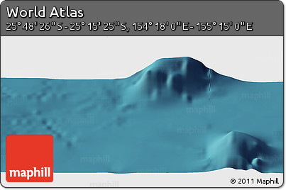 Satellite Panoramic Map of the Area around 25° 31' 56" S, 154° 46' 30" E