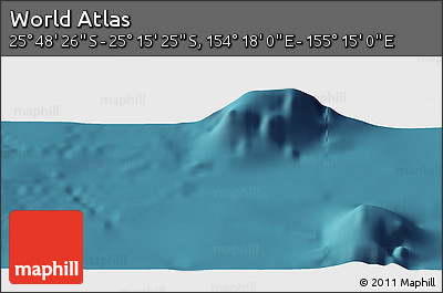 Satellite Panoramic Map of the Area around 25° 31' 56" S, 154° 46' 30" E