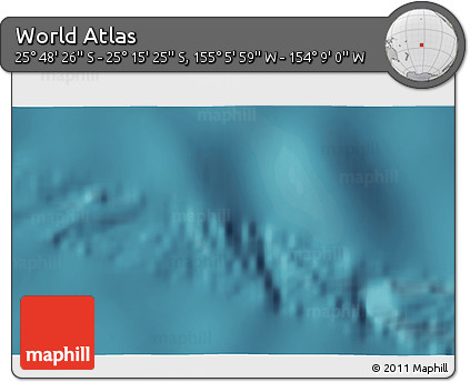 Satellite 3D Map of the Area around 25° 31' 56" S, 154° 37' 30" W