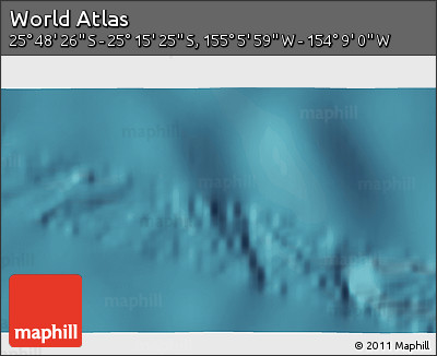 Satellite 3D Map of the Area around 25° 31' 56" S, 154° 37' 30" W