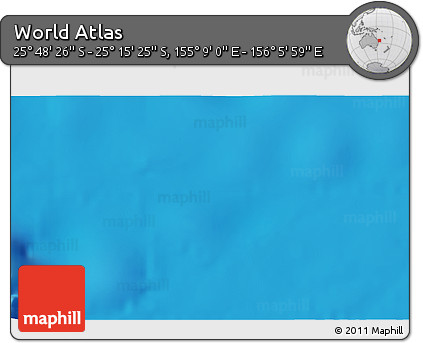 Shaded Relief 3D Map of the Area around 25° 31' 56" S, 155° 37' 30" E
