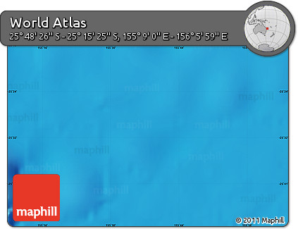 Physical Map of the Area around 25° 31' 56" S, 155° 37' 30" E