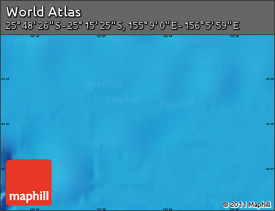 Physical Map of the Area around 25° 31' 56" S, 155° 37' 30" E