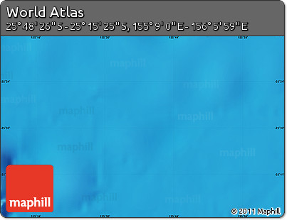 Physical Map of the Area around 25° 31' 56" S, 155° 37' 30" E