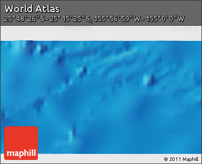 Physical 3D Map of the Area around 25° 31' 56" S, 155° 28' 29" W