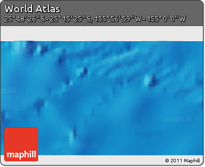 Physical 3D Map of the Area around 25° 31' 56" S, 155° 28' 29" W