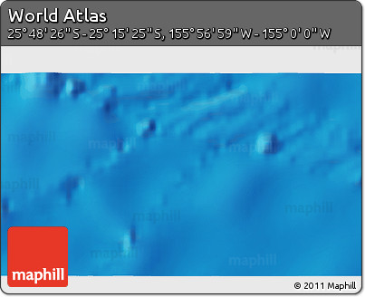 Shaded Relief 3D Map of the Area around 25° 31' 56" S, 155° 28' 29" W