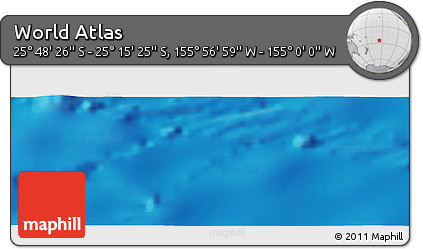 Physical Panoramic Map of the Area around 25° 31' 56" S, 155° 28' 29" W