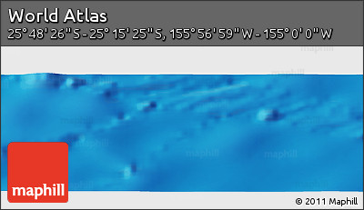 Physical Panoramic Map of the Area around 25° 31' 56" S, 155° 28' 29" W