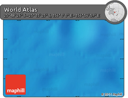 Physical Map of the Area around 25° 31' 56" S, 156° 28' 29" E