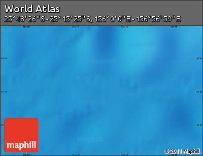 Physical Map of the Area around 25° 31' 56" S, 156° 28' 29" E