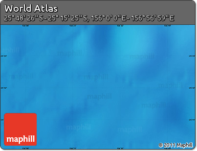 Physical Map of the Area around 25° 31' 56" S, 156° 28' 29" E