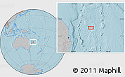 Gray Location Map of the area around 25° 31' 56" S, 157° 19' 29" E, hill shading