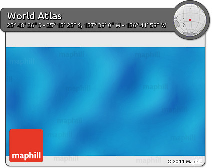 Shaded Relief 3D Map of the Area around 25° 31' 56" S, 157° 10' 30" W