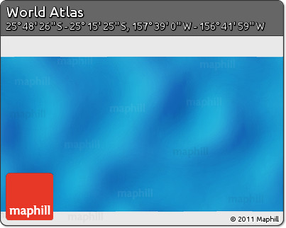 Shaded Relief 3D Map of the Area around 25° 31' 56" S, 157° 10' 30" W