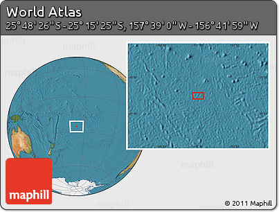 Satellite Location Map of the Area around 25° 31' 56" S, 157° 10' 30" W