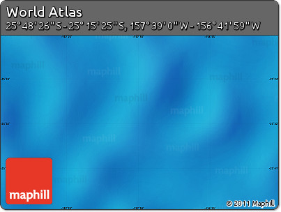 Physical Map of the Area around 25° 31' 56" S, 157° 10' 30" W