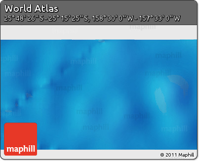 Physical 3D Map of the Area around 25° 31' 56" S, 158° 1' 30" W