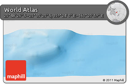 Physical Panoramic Map of the Area around 25° 31' 56" S, 159° 52' 30" E