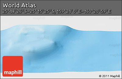 Physical Panoramic Map of the Area around 25° 31' 56" S, 159° 52' 30" E