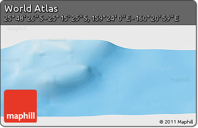 Physical Panoramic Map of the Area around 25° 31' 56" S, 159° 52' 30" E
