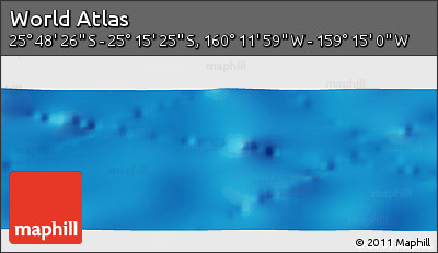 Physical Panoramic Map of the Area around 25° 31' 56" S, 159° 43' 29" W