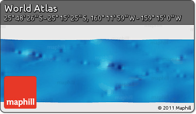 Physical Panoramic Map of the Area around 25° 31' 56" S, 159° 43' 29" W