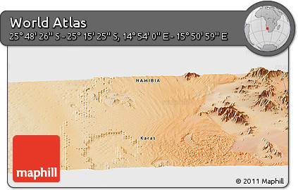 Satellite Panoramic Map of the Area around 25° 31' 56" S, 15° 22' 30" E