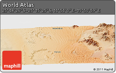 Satellite Panoramic Map of the Area around 25° 31' 56" S, 15° 22' 30" E